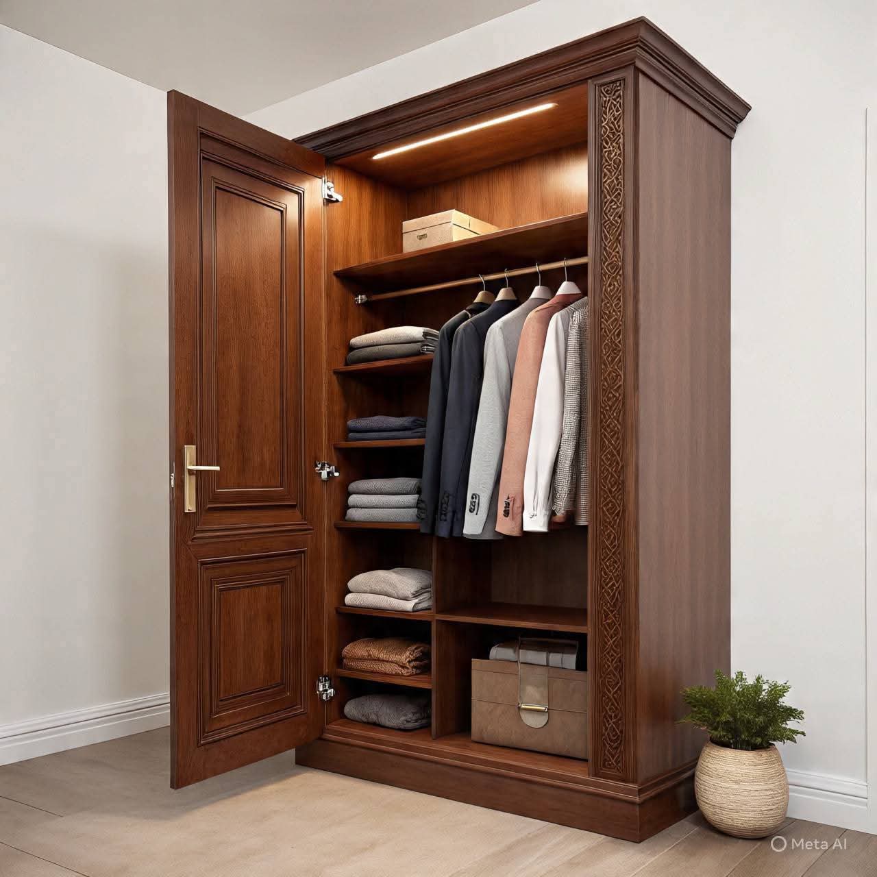 Premium Wooden Wardrobe Cabinet)